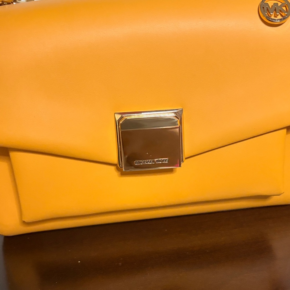 Michael Kors Yellow Leather Crossbody with Gold Hardware